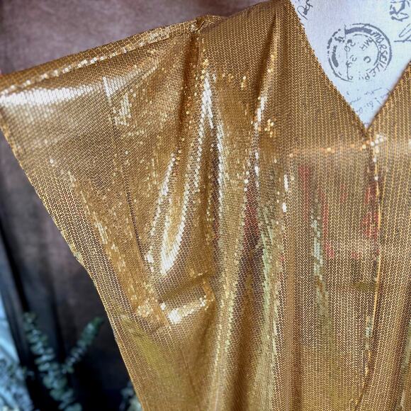 Shavonne Dorsey Silvia Sequin Kimono/Topper - Gold - size L - Picture 7 of 16
